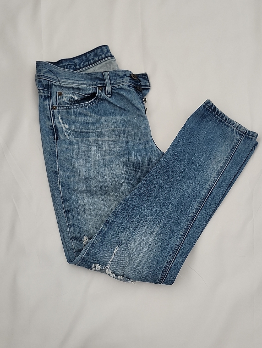 Roxy Blue Women's Distressed Boyfriend Jeans